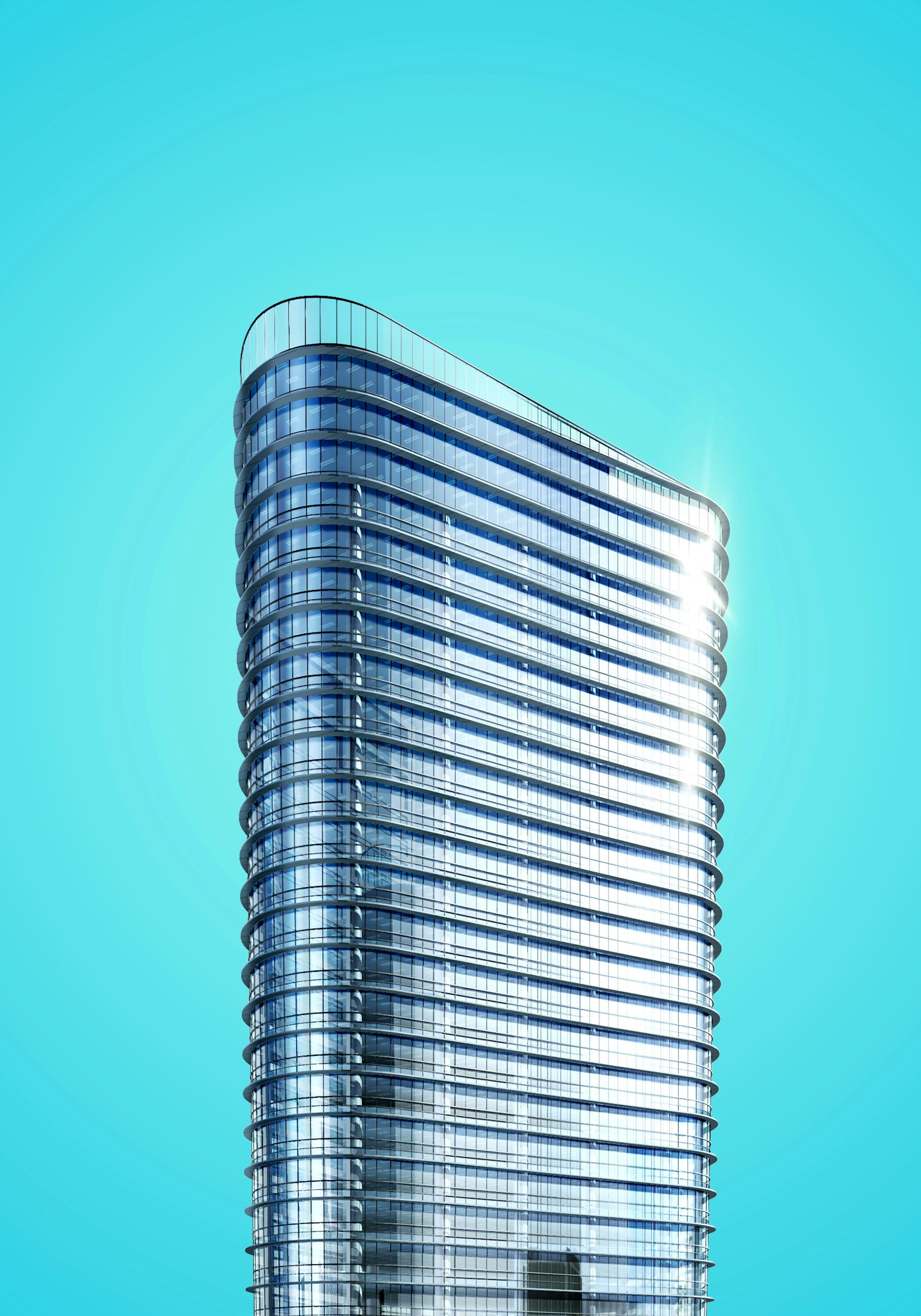 Fachada de edif&iacute;cio contempor&acirc;neo, imagem ilustrativa de arquitetura